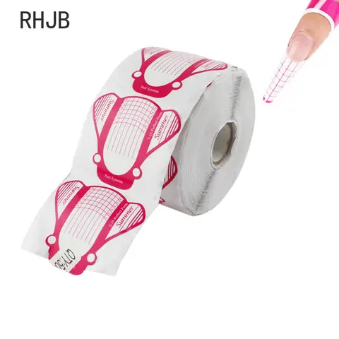 프랑스 네일 폼 팁 아크릴 UV 젤 익스텐션 컬 폼 네일 젤 스티커 아트 몰드 매니큐어 스텐실 아크릴 도구, 20 개, 50 개, 100 개