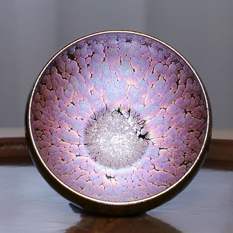 Purple gold oil drop Jianzhan teacup partridge spotted tea cup handmade hostess tea single cup tea set