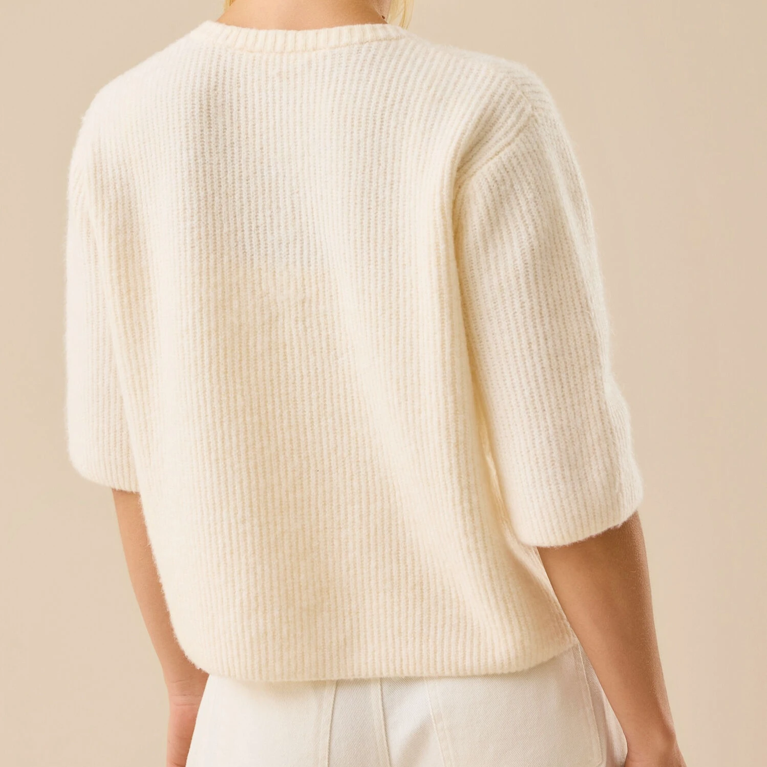 Cárdigan de punto de manga corta con botones clásicos para mujer, abrigo básico, monocromático, calidad superior