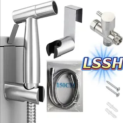 LSSH Handheld Toilet Bidet Sprayer Set Kit Stainless Steel Hand Bidet faucet for Bathroom Hand Sprayer Shower Head Self Cleaning