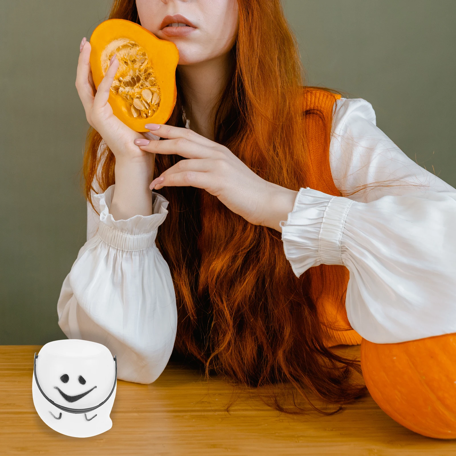 

3 Pcs Green Pumpkin Bucket for Halloween Party Plastic Props Trick Treat Snack Container Reusable Gift Holder