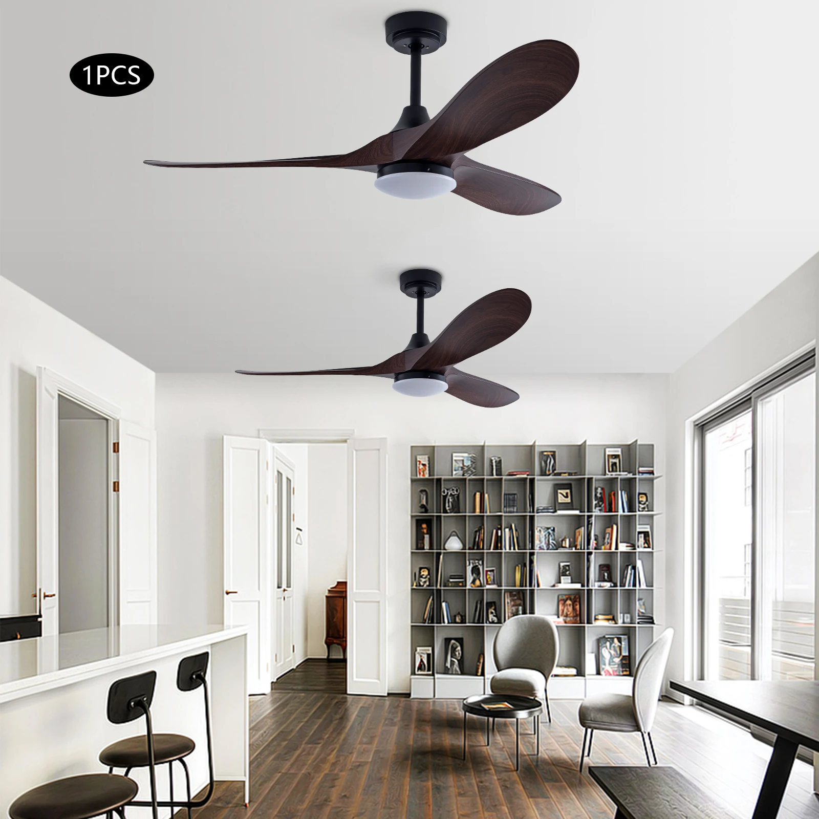 

Sturdy Ceiling Fan with 48W LED Light, 6-Speed Adjustable Fan, Remote Control, Energy-saving for Year-Round Comfort