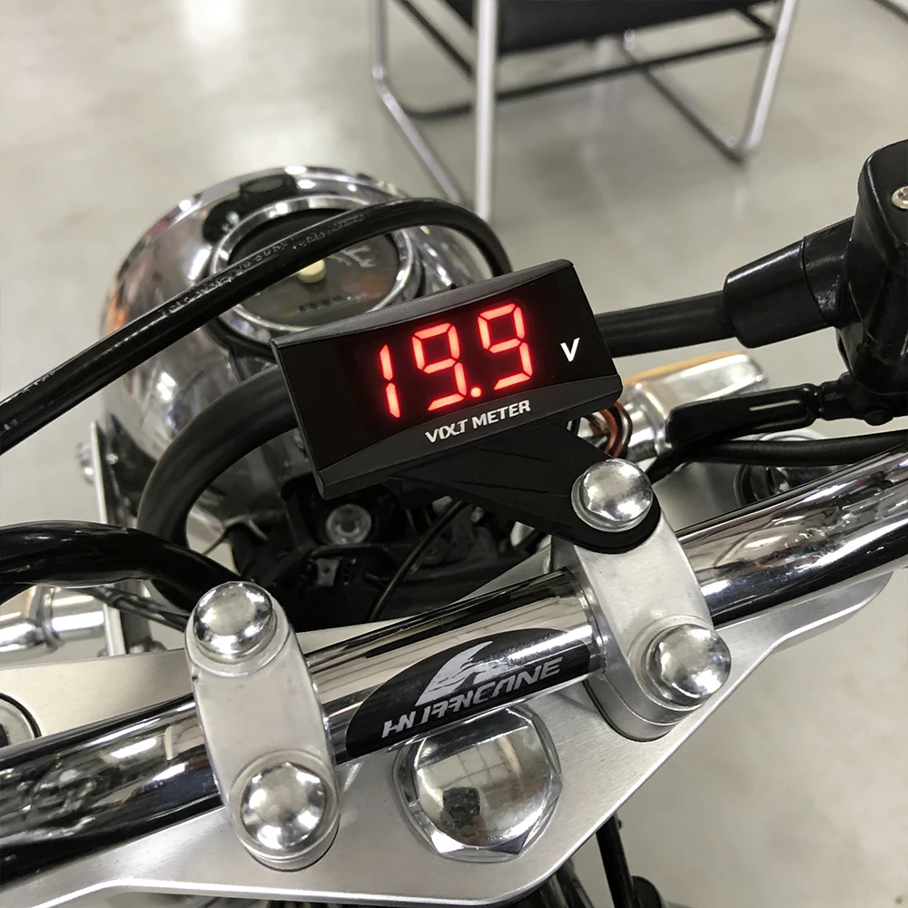Motorcycle Red Voltmeter Meter 0-20V Mini Voltage LED Digital Display Waterproof Voltage Tester Modified Accessories
