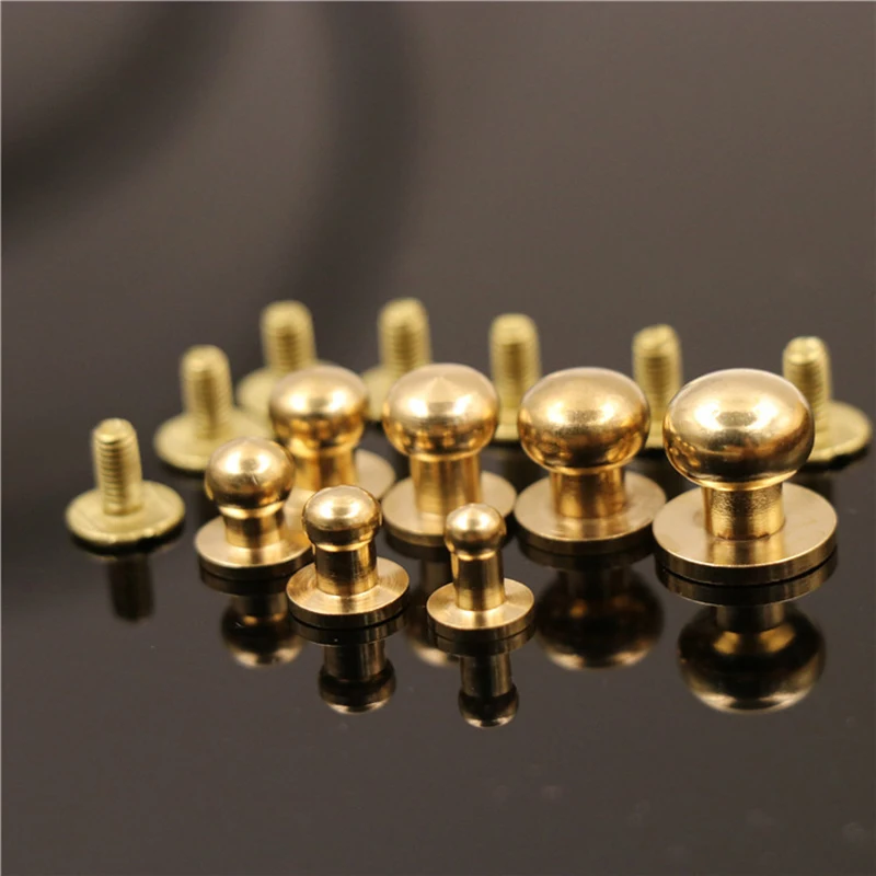 20 Borchie E Rivetti Per Pelle In Bronzo – Kit Di Bottoni Rotondi In Rame E Ferro 8x6mm Per Borsa, Cintura, Portafoglio E Accessori Fai Da Te
