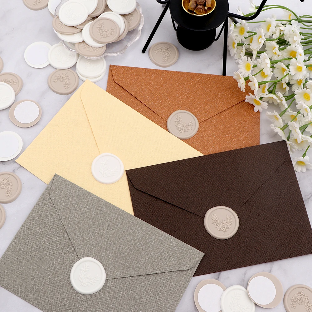 25 stks Bloeiende Tak Stijl Lakzegel Stickers Zelfklevende Huwelijksuitnodiging Envelop Seal Gouden Stickers Voor Decoreren Kaarten