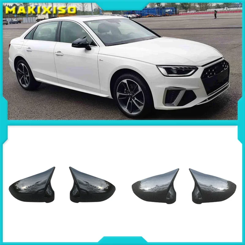 

For Audi A4 A5 B9 Side Mirror Caps (Carbon Look) 2017 2018 2019 S4 S5 RS5 allroad Quattro replace Covers