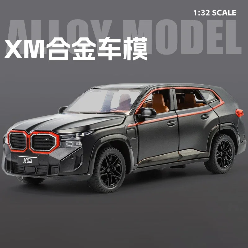 1:32 BMW THE XM SUV Alloy Die Cast Toy Car Model Sound and Light Pull Back Children\'s Toy Collectibles Birthday gift