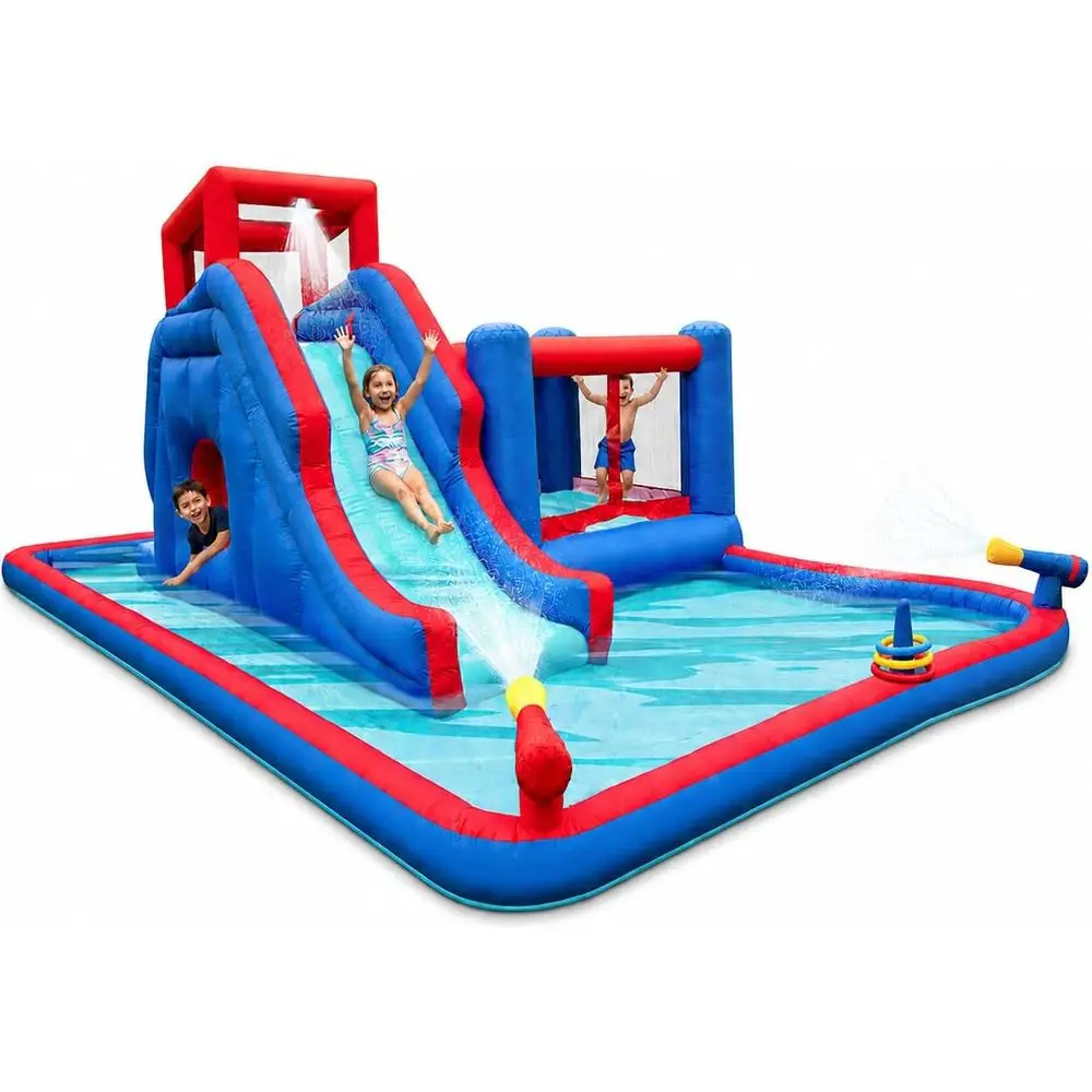 2-in-1 & Blast Iatable Water Slide Park – Heavy-Duty or Outdoor un - ClimWall, Slide, r, Tunnel & Splash Pool – Easy