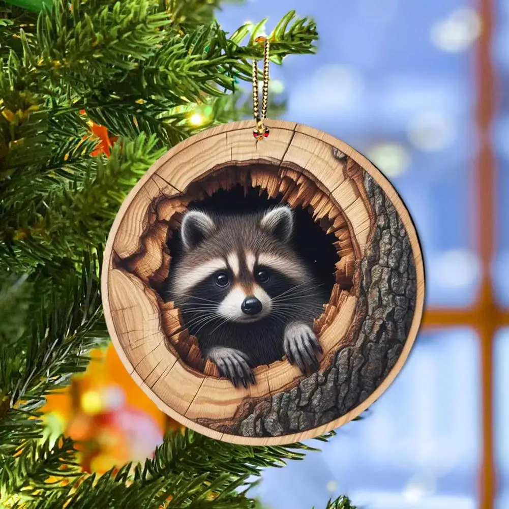 Charming Animal-themed Ornaments Rustic Christmas Ornament Set 2d Acrylic Forest Wildlife Decorations for Holiday for Lovers