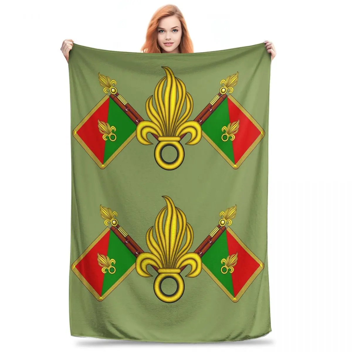 French Foreign Legion - Fanion Et Grenades Blankets Fleece Breathable Sofa Throw Blankets For Couch Bedding Throws Bedspread