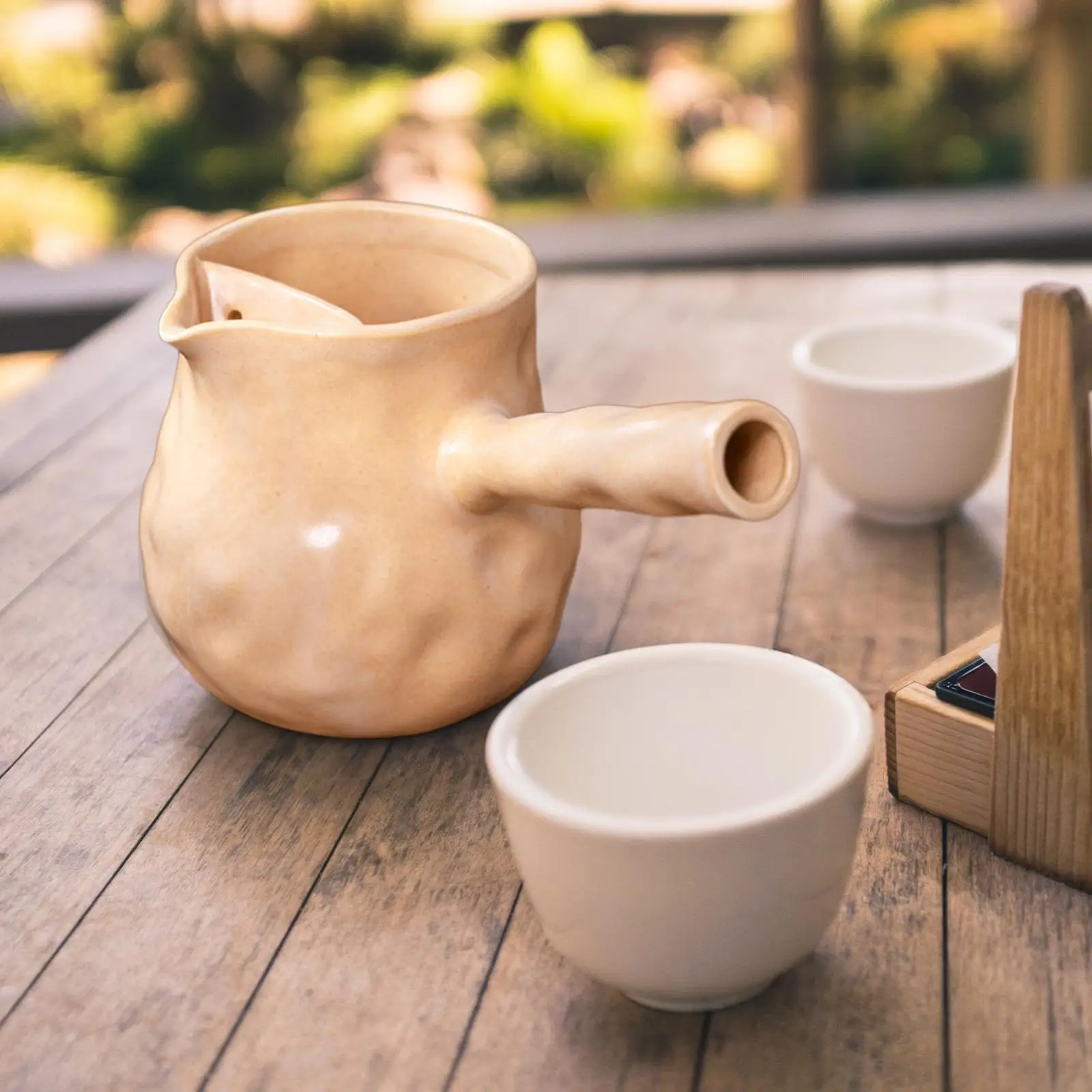 730ml Ceramic Teapot Durable Rustic Clay Tea Pot for Home Restaurant Picnic