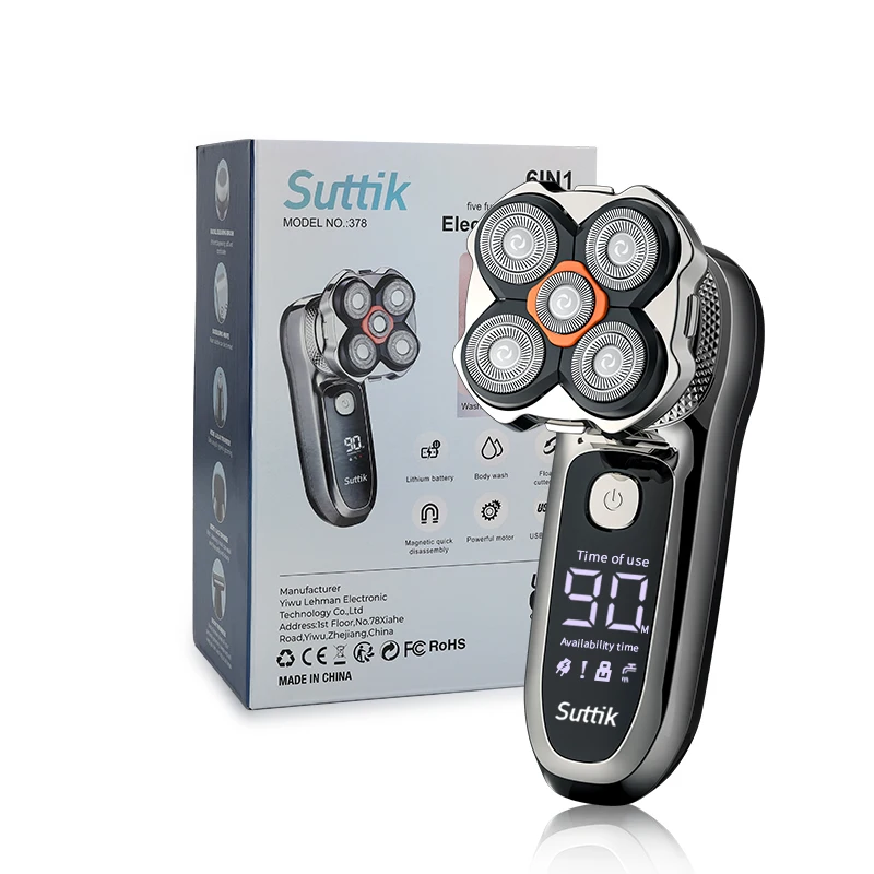 

RESUXI мужская профессиональная электробритва, многофункциональная машинка для стрижки волос на теле с ЖК-дисплеем, водостойкая бритва для лысины, триммер для волос в носу