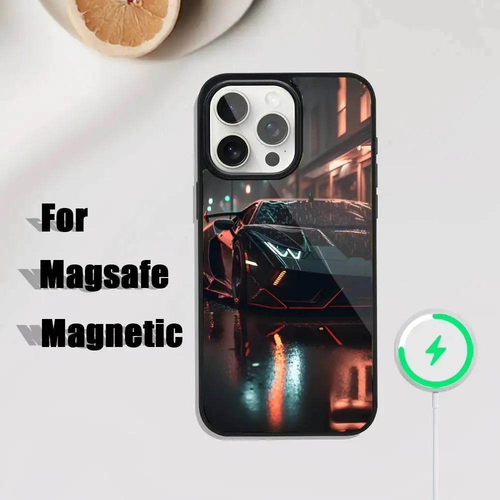 حافظة هاتف Cars-L-Lamborghinis-S لهاتف iPhone 17,16,15,14,13,12,11,Pro,Max,Plus,Mini,SE4,E شحن لاسلكي Magsafe مغناطيسي