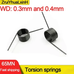 10Pcs/Lot Wire Diameter 0.3mm,0.4mm Torsional Spring,Outside diamet: 1.5-6mm Degree 60/90/120/180 Torsion Contacts V Type Spring