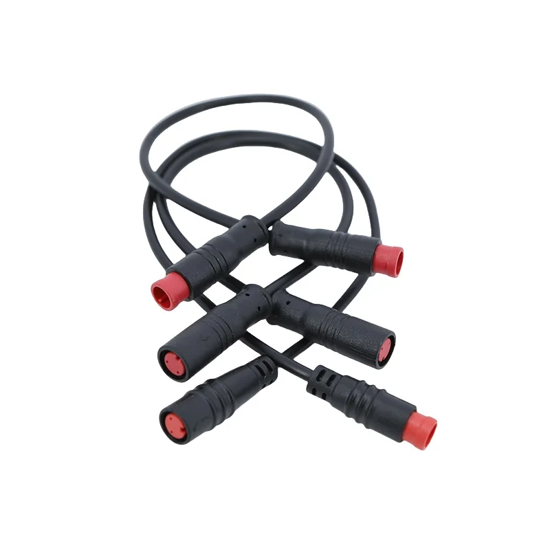 Waterproof 20cm 30cm m8 2pin core Electric Bicycle Butt Plug Male female to Male female Wire for Ebike senser Display Cables
