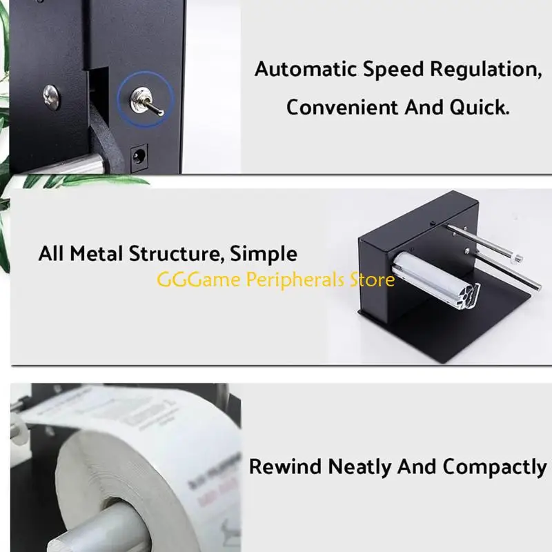 

U55B 1PC Automatic Label Rewinding Machine, Electric Sticker Rewinder Two-way Rewinding Wide Power 100-240V Speed 1-8In/Sec