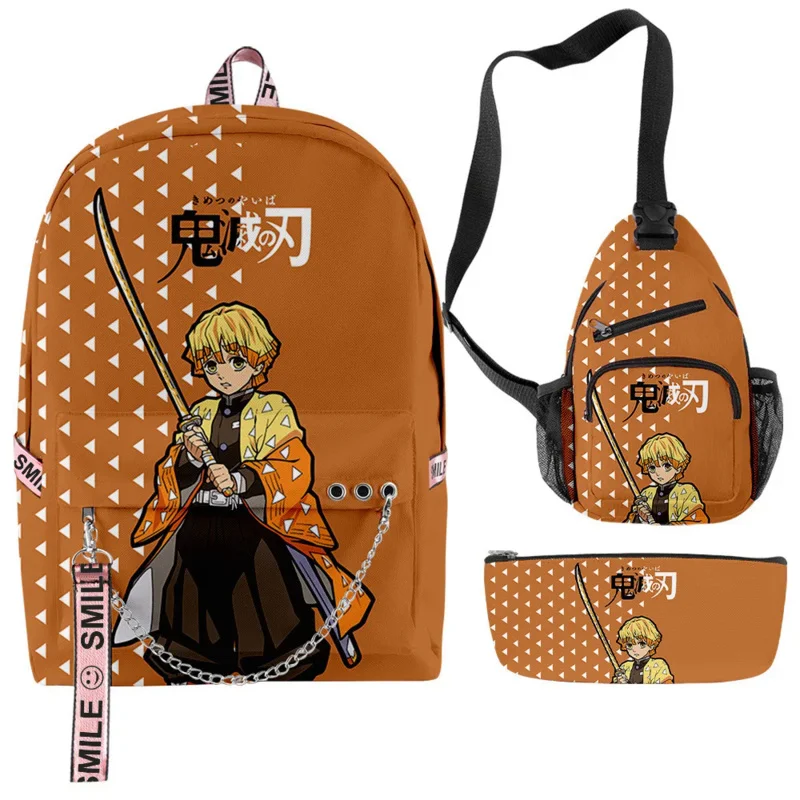 Mochila de Anime japonés Demon Slayer para niños y niñas, mochila escolar Kimetsu No Yaiba Tomioka Giyuu, bolsa de dibujos animados Latpop