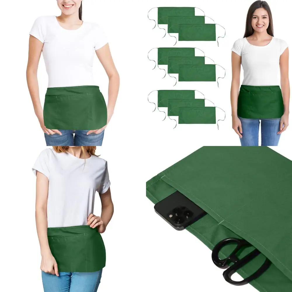 

Фартуки из поликоттона, 10 штук, для кухни и ресторанов, зеленые, в стиле нагрудника