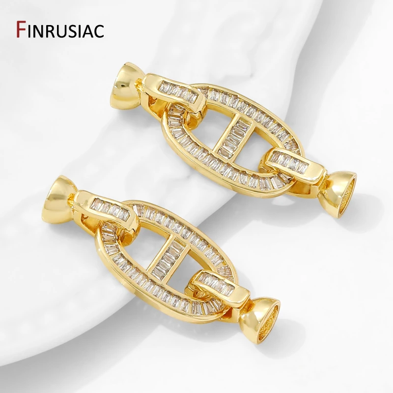 14K الذهب مطلي النحاس موصلات المشابك ، مطعمة الزركون السحابة المشابك ، قفل للسوار ، القلائد DIY بها بنفسك صنع المجوهرات النتائج #3
