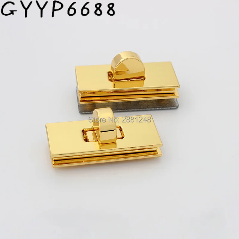 1-5-20sets 43x19mm deep gold rectangle metal clasp metal clasp turn lock for bag flip lock Leather Accessories handmade handmade