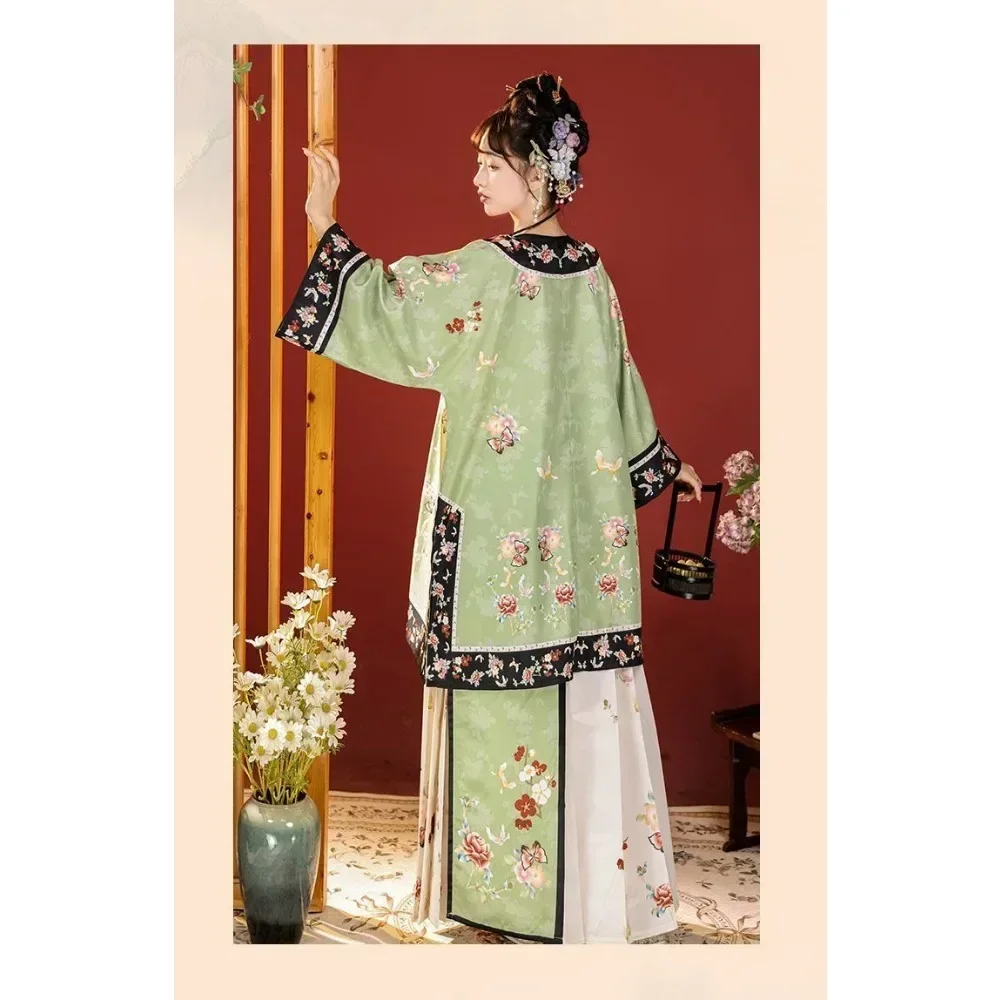 Traditional Chinese Clothing Women Clothes Ethnic Style Vintage Qipao Top Horse Face Skirt 2 Piece Set Cosplay Hanfu Suit Dress - Image 2