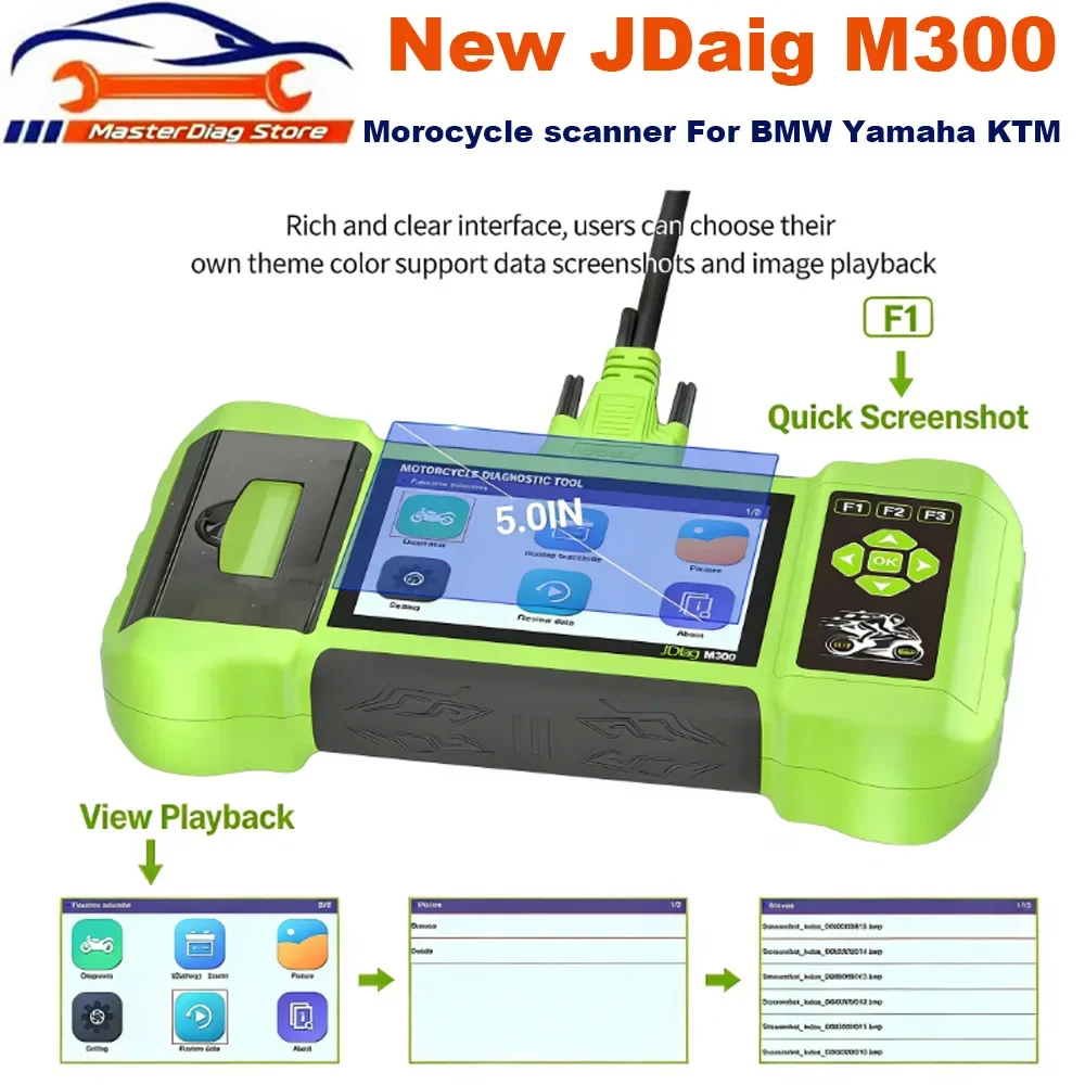 

Best JDiag M300 OBD2 Scanner Motorcycle Diagnostic Tool Moto Scanner Fault Code Read ABS Engine For BMW Yamaha Harley Honda Duca