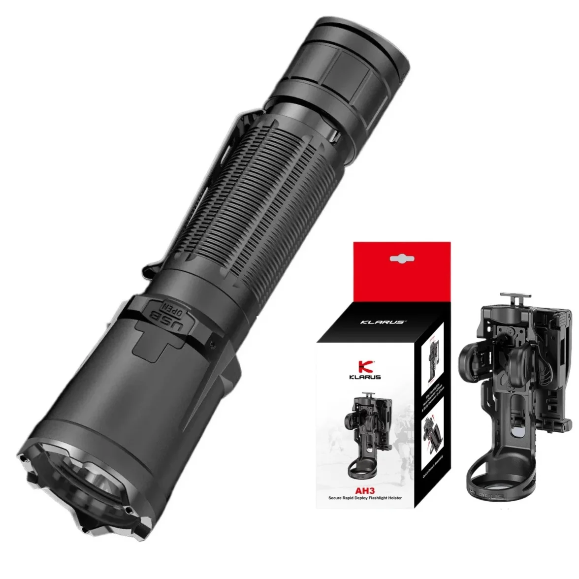 KLARUS Upgrade Powerful Tactical LED Flashlights 3300Lumens Dual-Switch Torch with 21700 Battery for Camping Self Defense