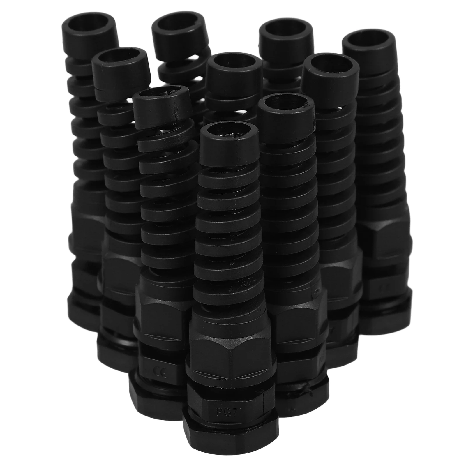 10pcs Strain Relief Waterproof Wire Grommet Nylon Spring Style Cable Joints Plastic Adjustable Cable Glands Set Versatile Sturdy