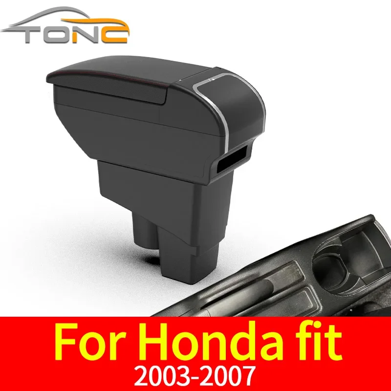 

For Honda Jazz Armrest For Honda Fit Jazz 1 2003-2007 Car Armrest Box Retrofit Accessorie Car Storage Box Simple installation