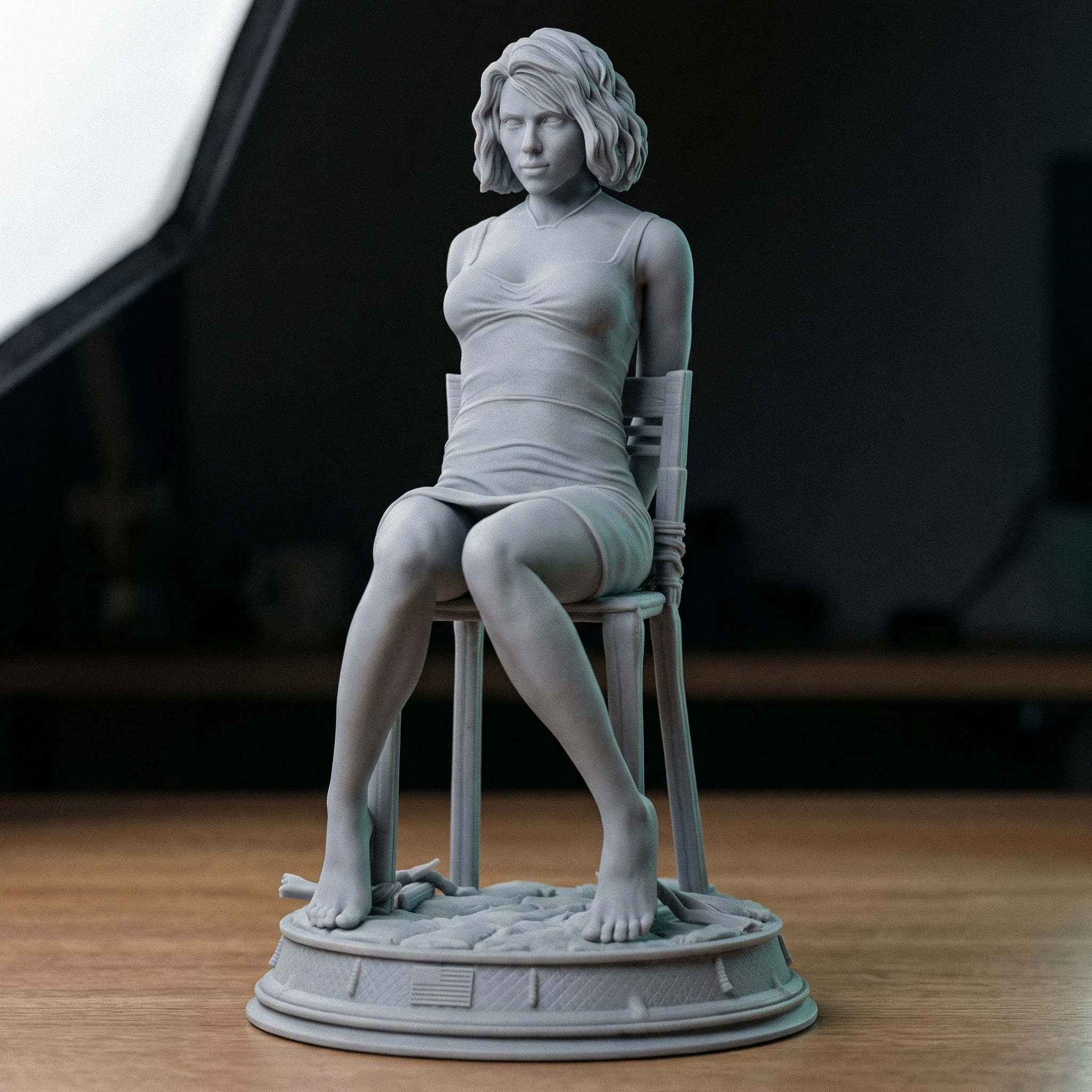 1/18 1/12 Natasha sit Unpainted Unassembled 3D Printing Model Garage Kits (Requires Painting and Assembly)