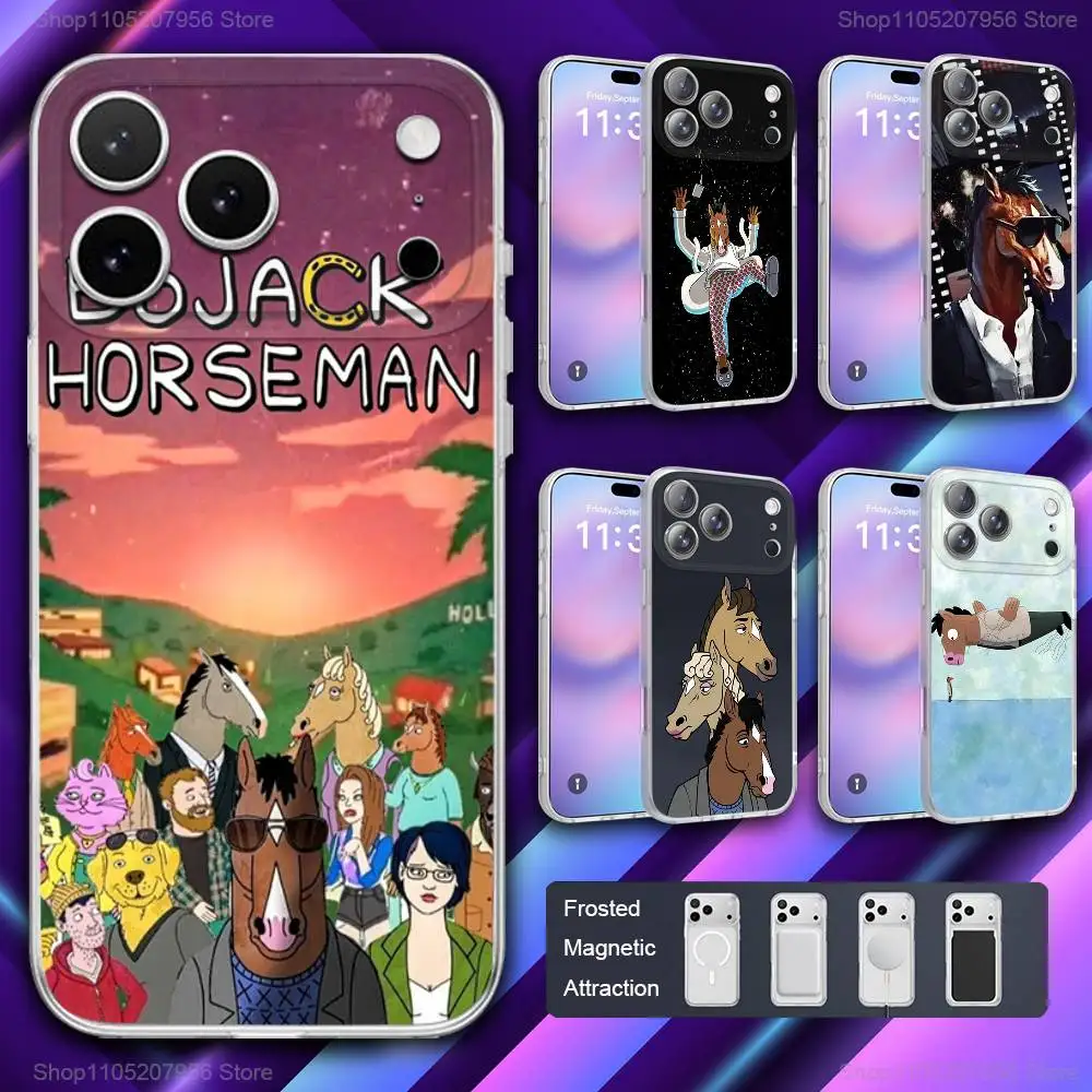 

B-BoJack H-Horsemans For iPhone 11,12,15,14,13,17,16,Pro,Plus,E,Max,Air,Mini Magnetic Frosted Cover Phone Case