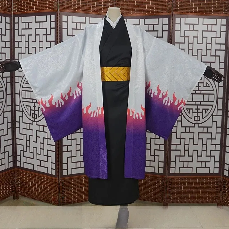 DY20Japanese Anime Demon Killer Leader Ubuyashiki Kagaya Косплей Костюм Парик Ubuyashiki Kagaya Кимоно Плащ Одежда Карнавальный Костюм