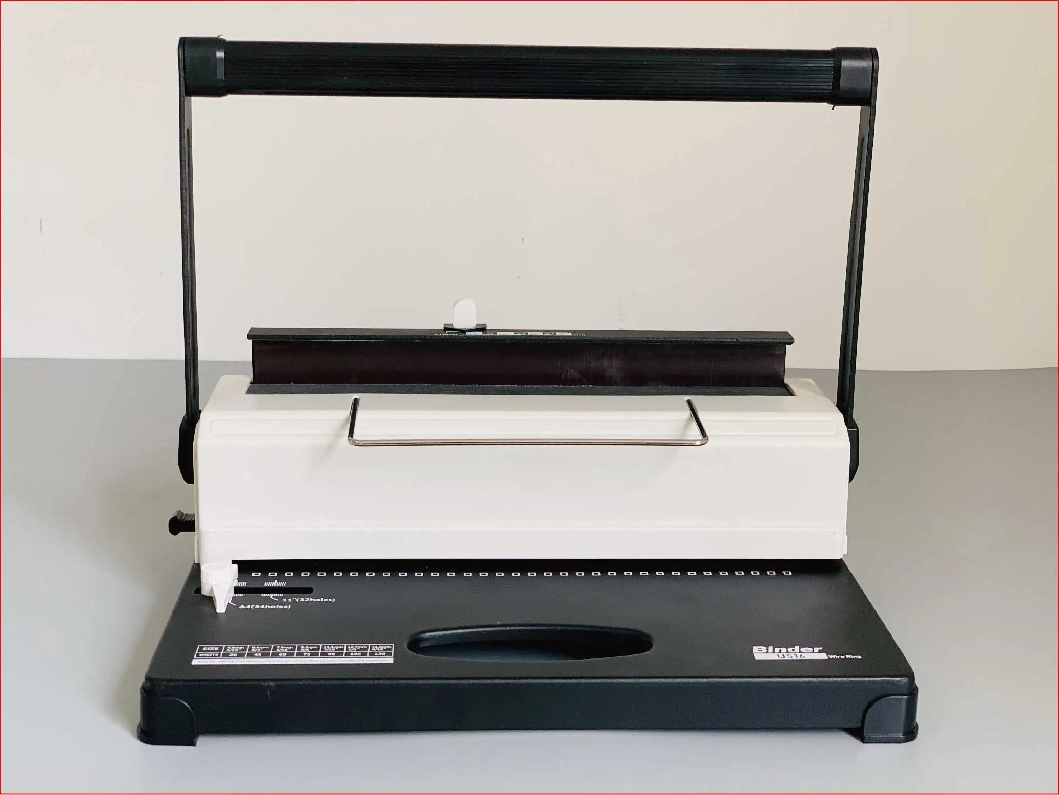 SG-U516 A4 Size Wire Binder Manual Office Desktop Notebook Hole Punching Wire Binding Machine