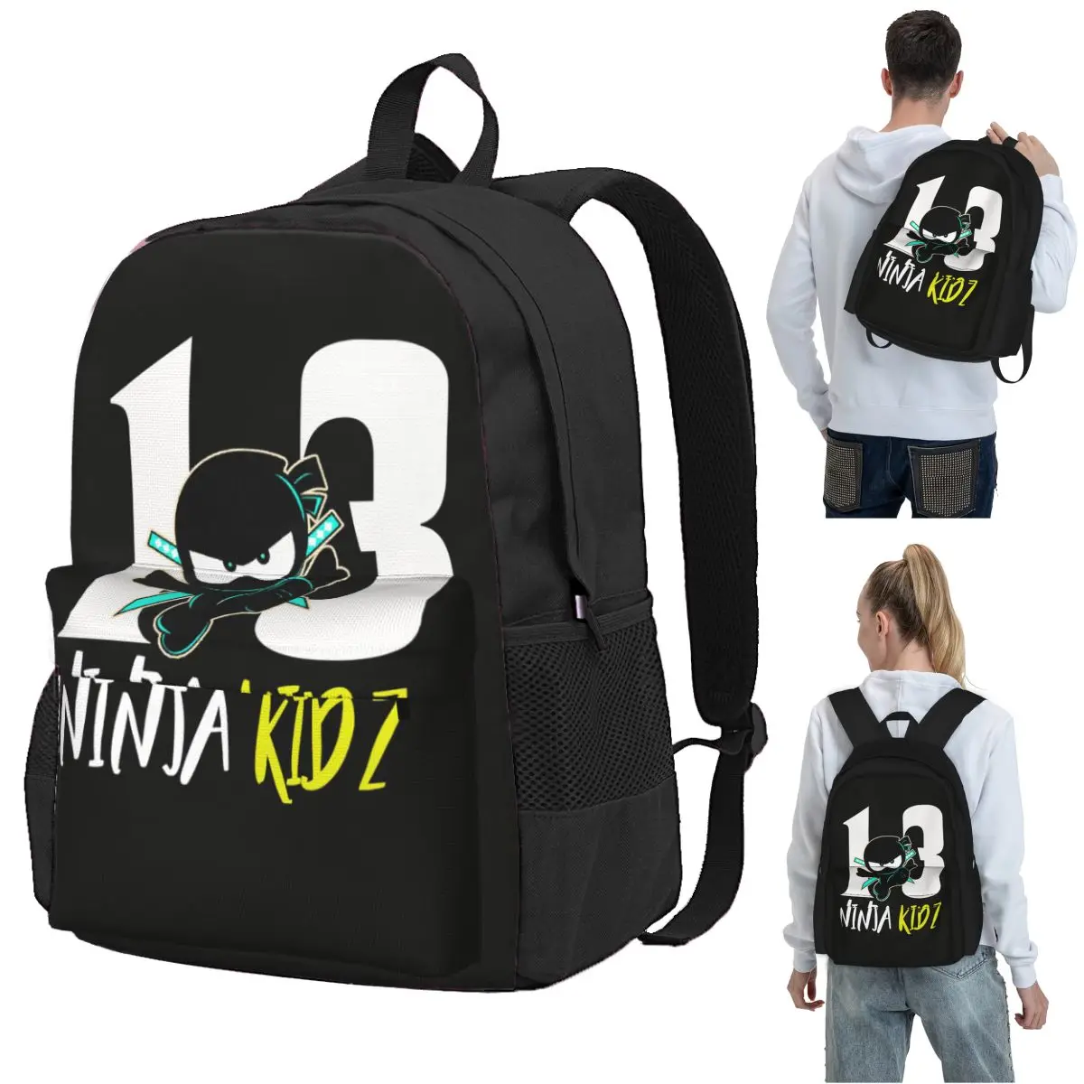 

Birthday Ninja Kids Offciel 2022 Backpack Student BookBag Kids School Bag Computer Shoulder Bags for Men Women