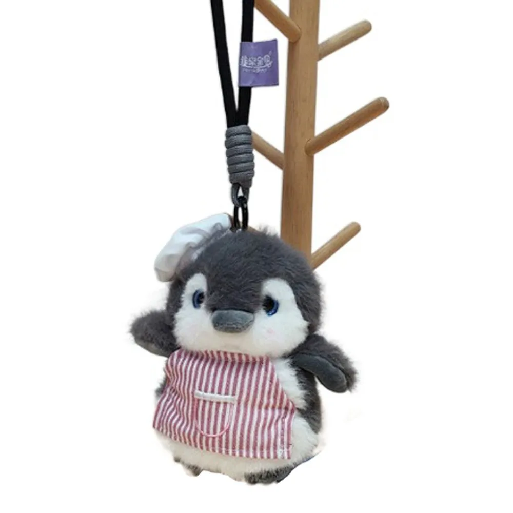 Creative Apron Penguin Keychain Fluffy Collection Penguin Car Keyring Soft Dressed Simulation Animals Gifts