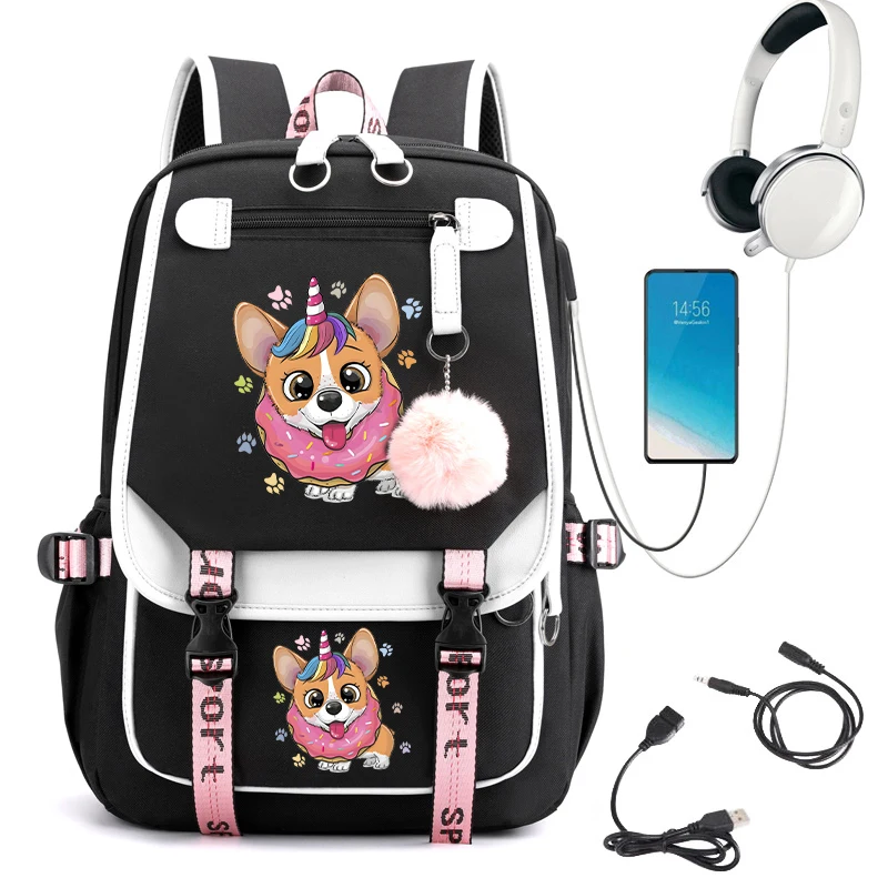 Female Bagpack Fashion Shool Backpack Bags Waterproof Backpack Usb Charging College School Bags Teenager Girls Laptop School Bag