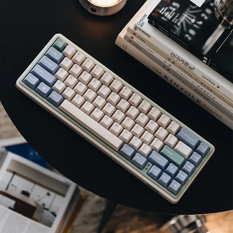 Varmilo Minilo Series Mechanical Keyboard 65% Layout Wired Wireless Bluetooth5.0 Dual-mode Eucalyptus Guri Theme Gaming Keyboard