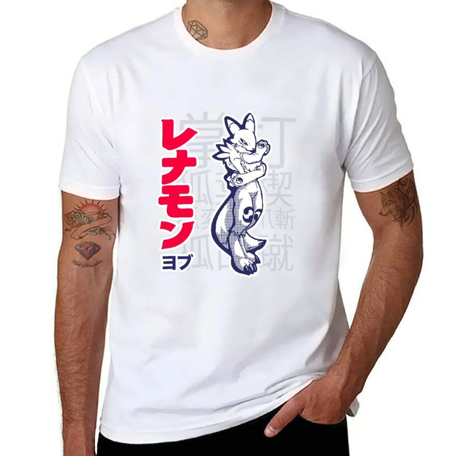 

Renamon ATTACKS T-Shirt t shirts for man pack cotton anime tshirt T-Shirt