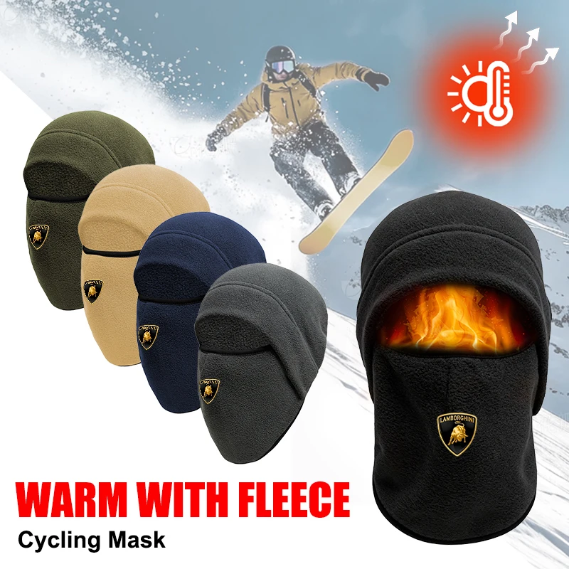 

Sticker Winter Hat Outdoor Riding Full Face Warm Windproof Cover Hat Scarf Inteated Warm Hat Sports Running Neck ForLamborghini