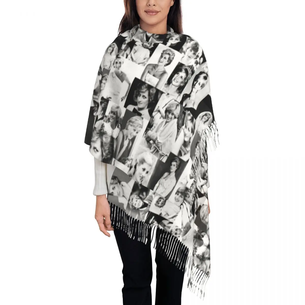 Lady Diana Princess Scarf for Women Warm Winter Cashmere Shawl Wrap Long Shawl Scarf for Ladies