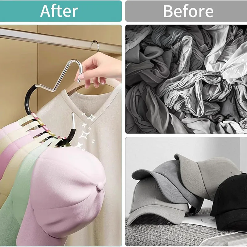 5pcs Hat Organizer for Baseball Caps Metal Hat Racks Storage Organizer Anti-Slip Hats Ties Scarves Bags Hanger Storage Hook view 6