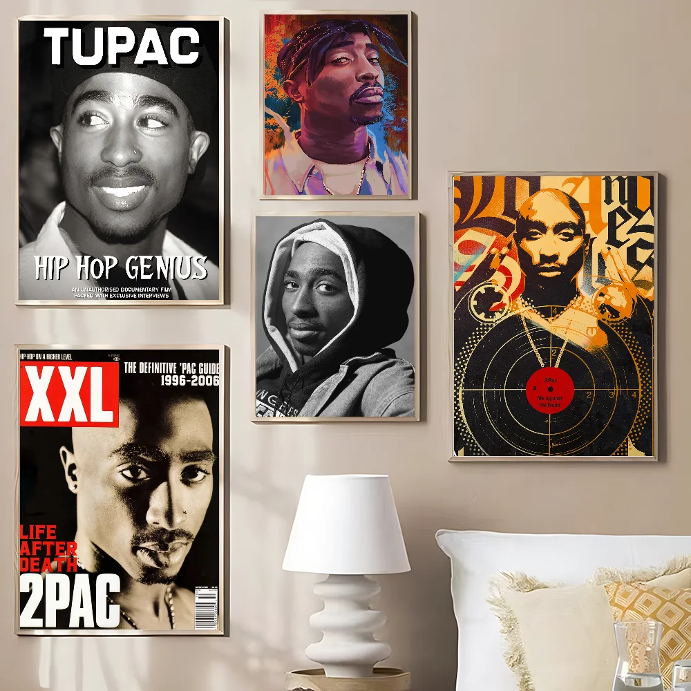 Tupac Amaru Shakur Classic Movie Posters Waterproof Paper Sticker Coffee House Bar Decor Art Wall Stickers