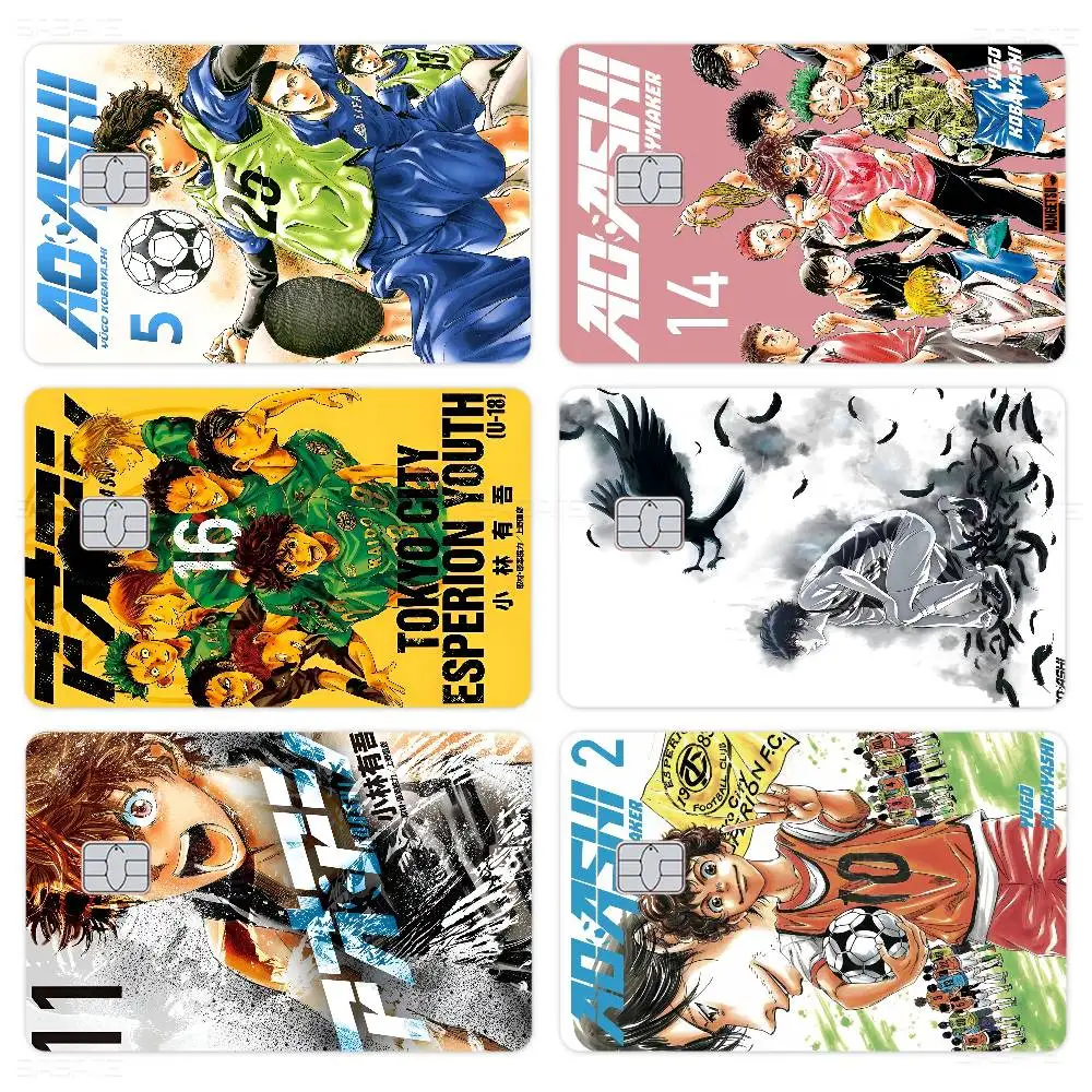 Ao Ashi Anime Various Anime Bank Credit Cards Bus Pass Stickers Cool Decoration Waterproof Stickers Collection Toys Gifts