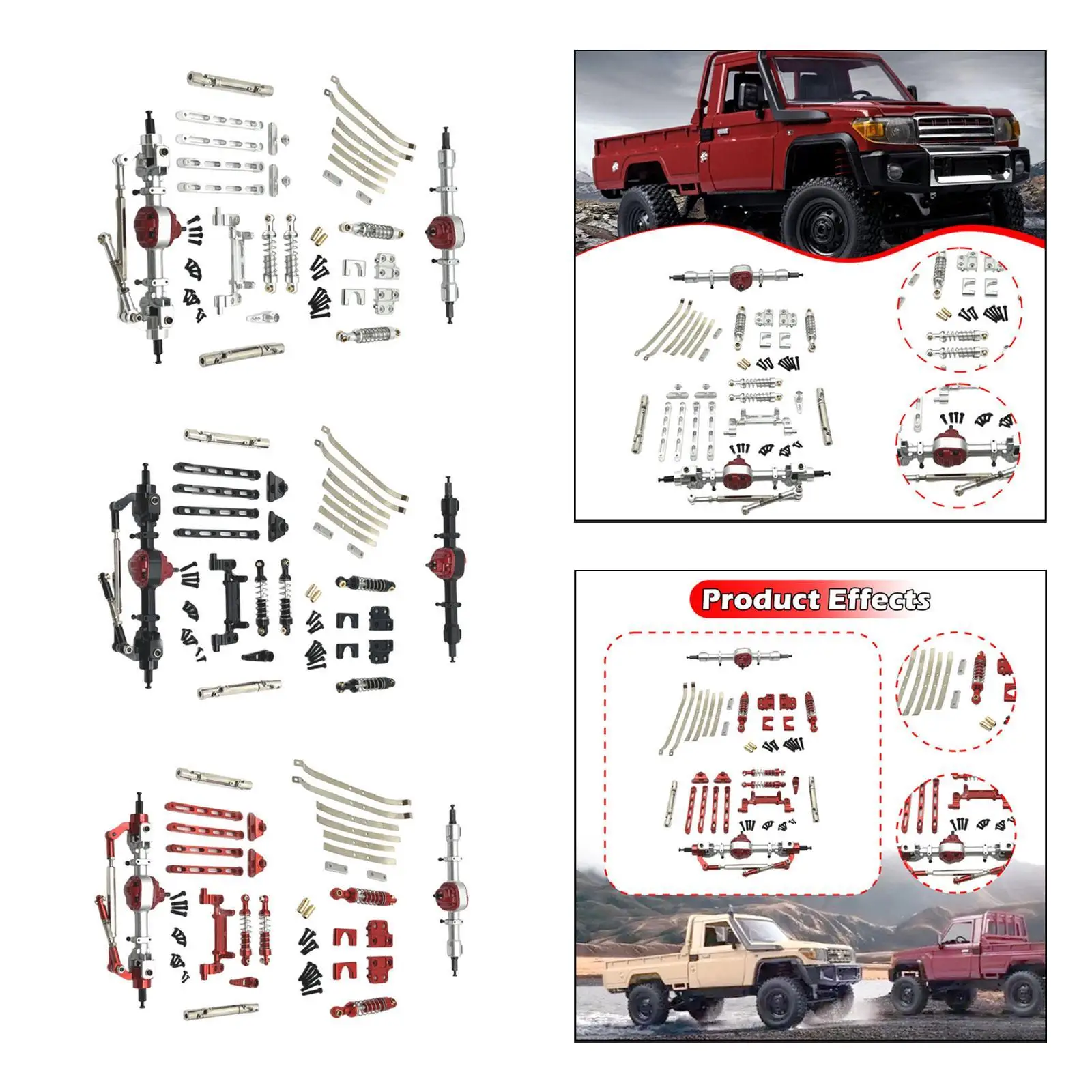 Część do tuningu samochodu RC, modyfikowane podwozie, łatwa instalacja, przód i tył.