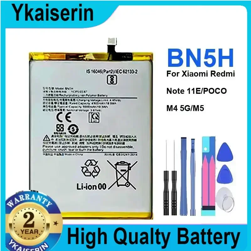 

5000mAh Replacement Battery BN5H for Xiaomi Redmi Note 11E POCO M4 5G M5 Portable Mobile Phone Batteries Warranty + Track NO