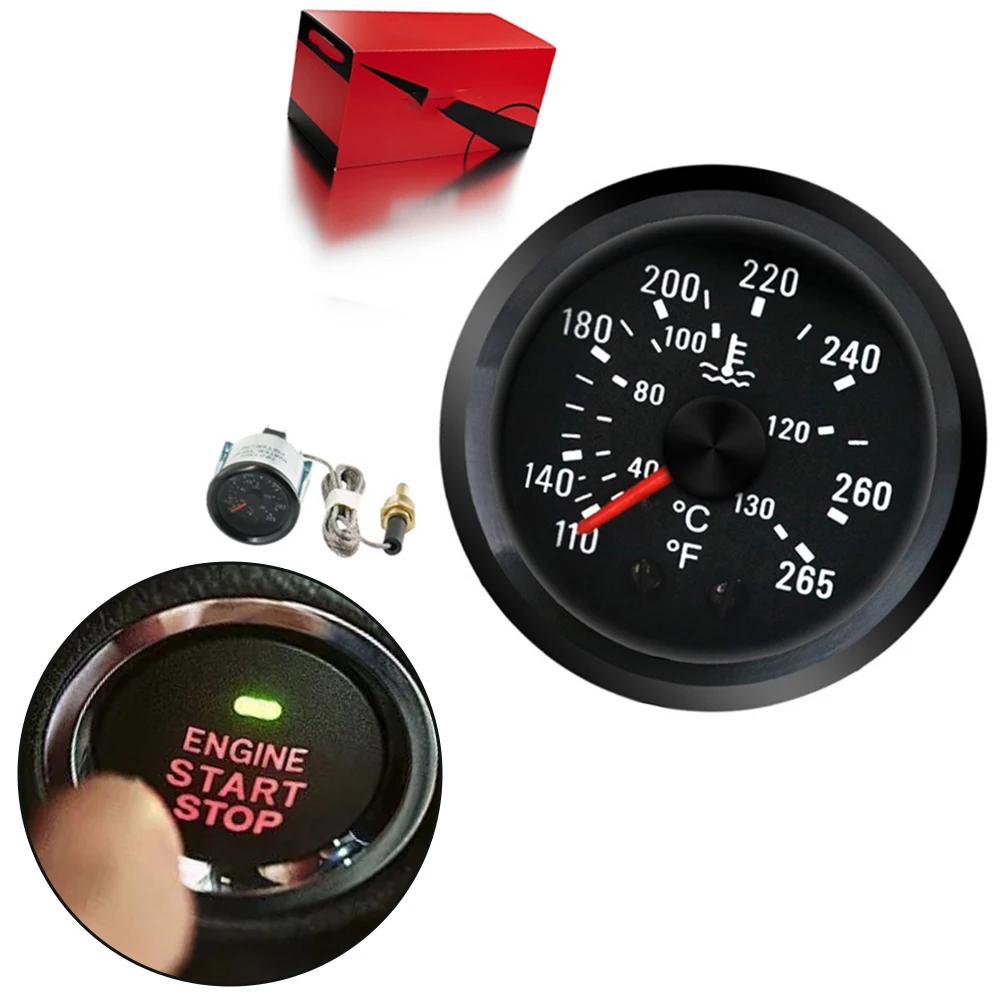 

Mechanical Automotive Water Temperature Gauge 180501 52mm 12V 24V for Car Truck with LED Backlight Sensor 1 2NPT