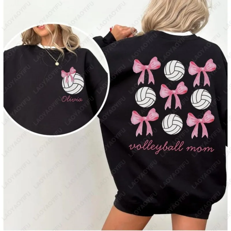 

Волейбольная толстовка с рисунком для мамы и розовой ленты, кокетка, подарок на день матери, пуловер для мужчин и женщин, женские топы с длинными рукавами, толстовка