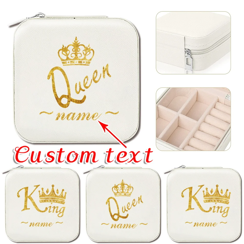 

Personalized Customized Jewelry Box Travel Jewelry Storage Large Capacity Makeup Bag Necklace Earring Display Storage Box