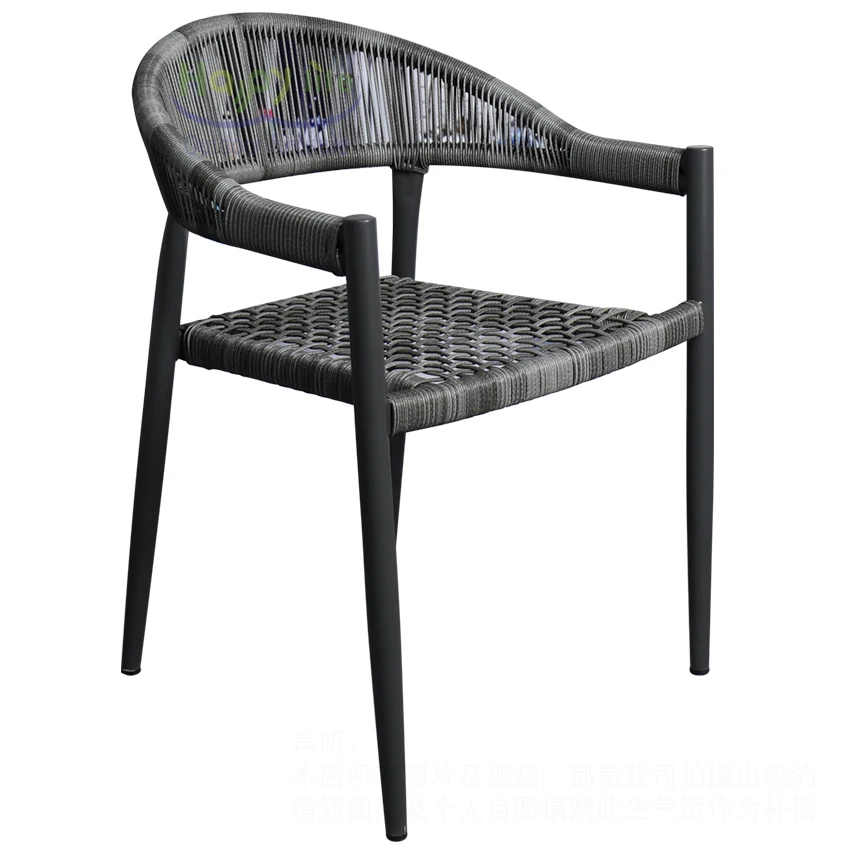 

Happy Life Modern Design Aluminum Bistro Chair Waterproof Durable Outdoor Garden Furniture for Balcony Restaurant Park School