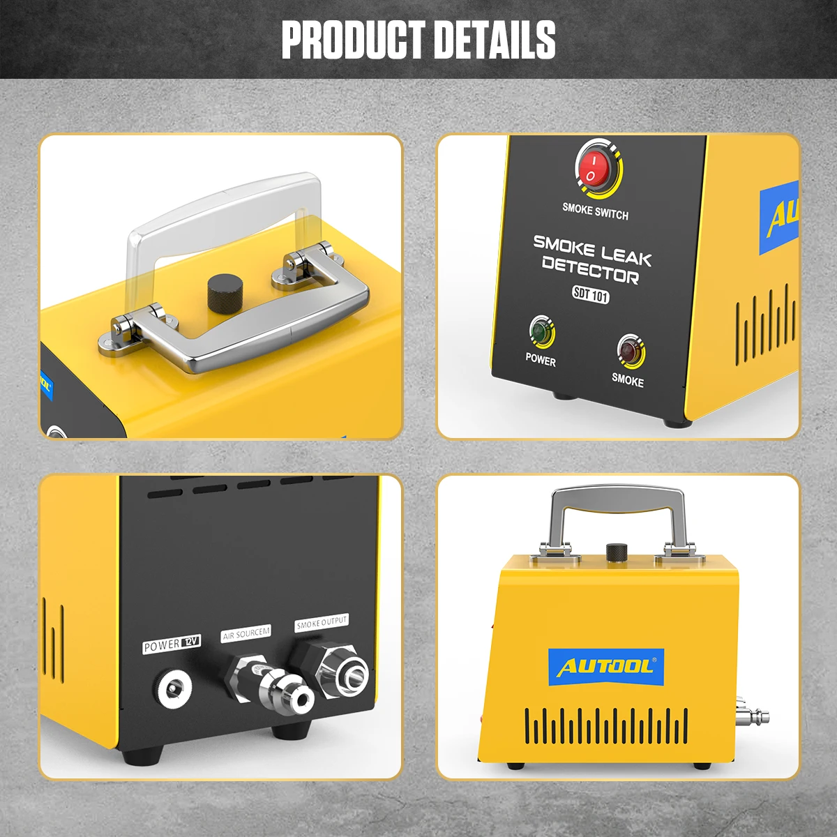 SDT101 12 В детектор утечки дыма масляная топливная трубка вакуумный детектор утечки авто EVAP система автоматические диагностические инструменты без насоса